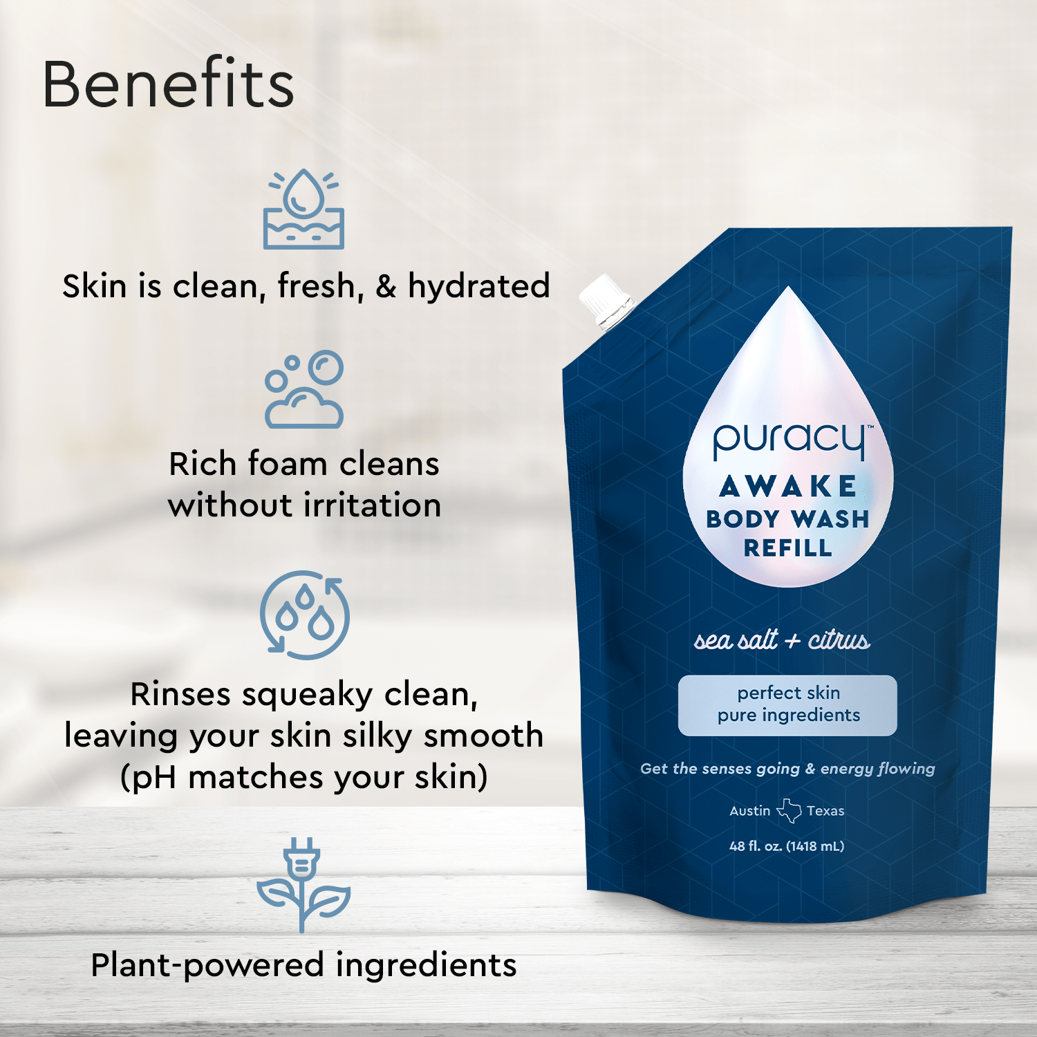 Puracy Awake Body Wash